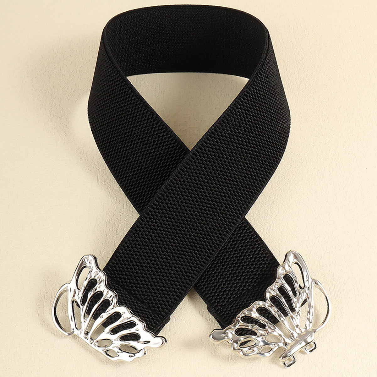 Butterfly Alloy Buckle Elastic Belt -