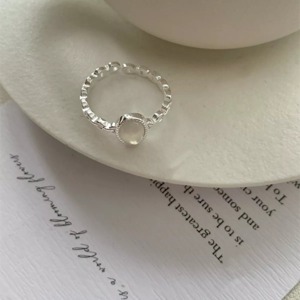 Agate Open Ring -