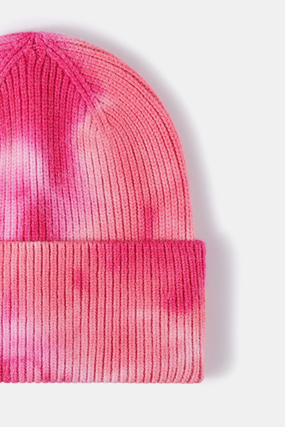 Tie-Dye Cuffed Rib-Knit Beanie Hat -