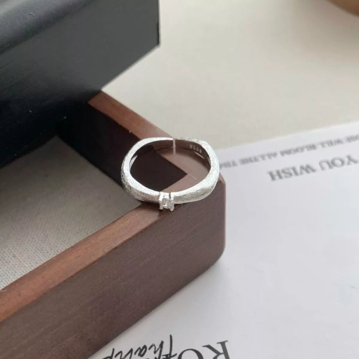 Sterling Silver Zircon Ring -