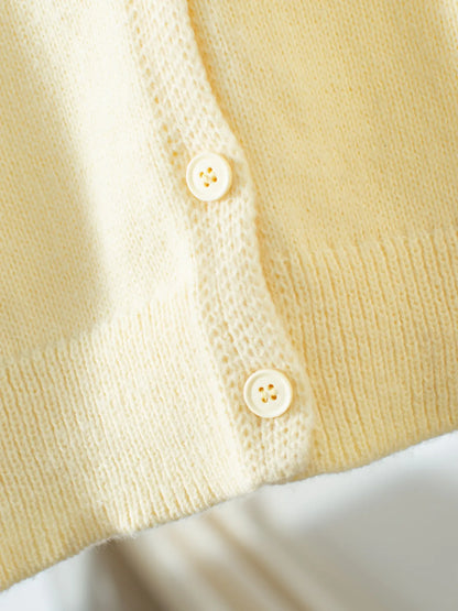 Button-Up Long Sleeve Knit Cardigan -