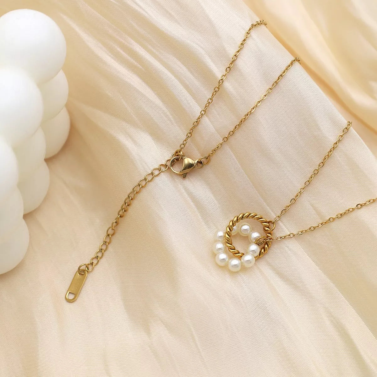Pearl Twisted Pendant Necklace -