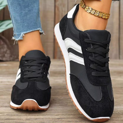 Striped Lace-Up Casual Sneakers -