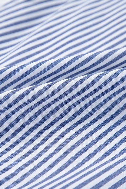 Stripe Sleeveless Notched Ric Rac Mini Dress -