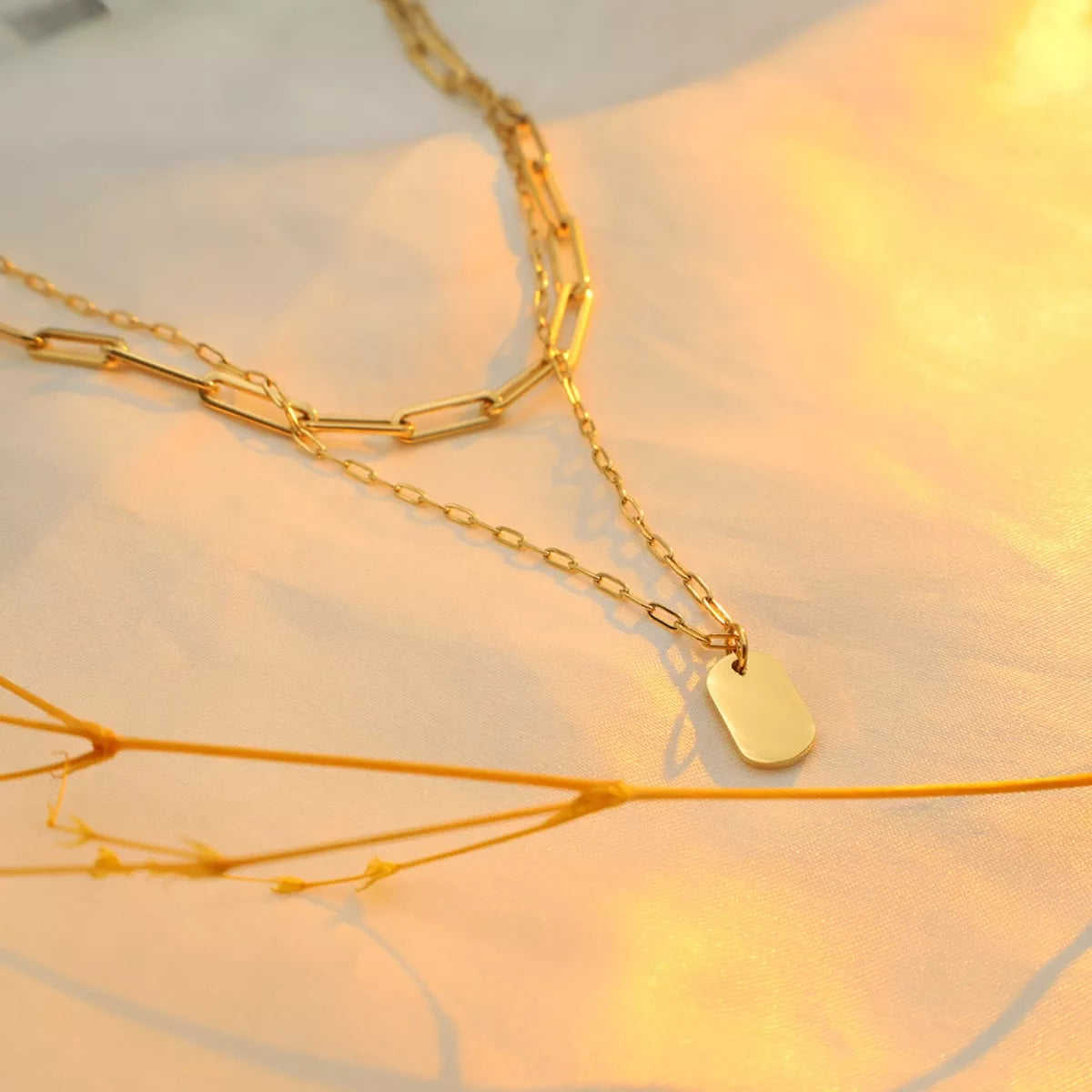 18K Gold-Plated Double Layered Necklace -