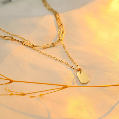 18K Gold-Plated Double Layered Necklace -