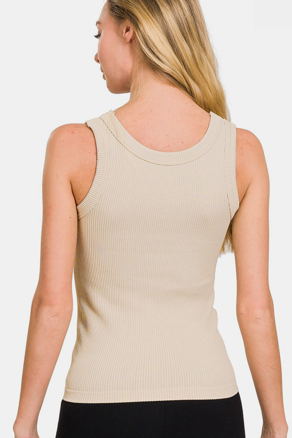 Neckline Washed Ribbed Tank