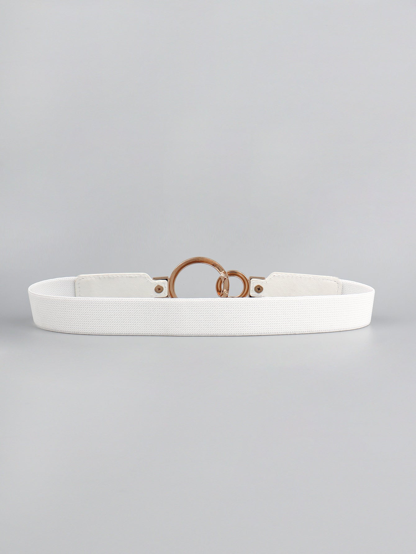 Double Ring Buckle Elastic PU Belt -