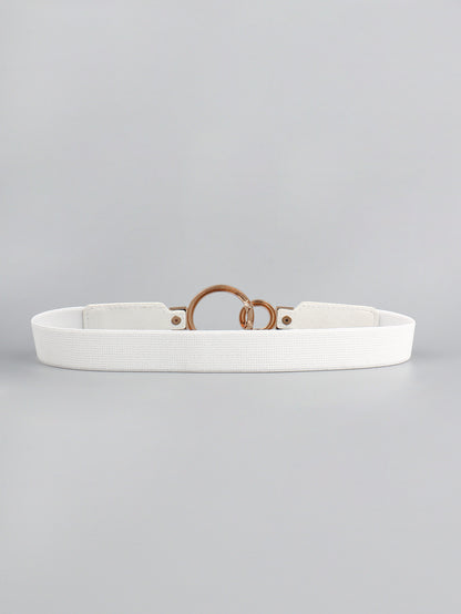 Double Ring Buckle Elastic PU Belt -