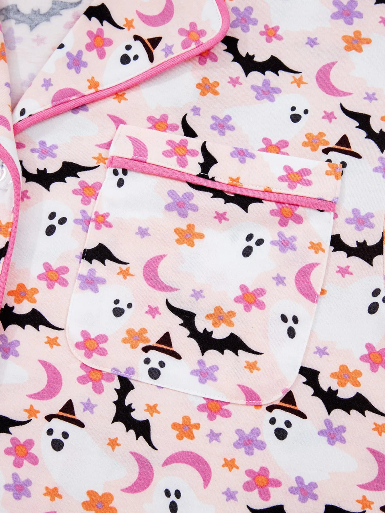 Ghost Print Button Up Top and Pants Lounge Set -