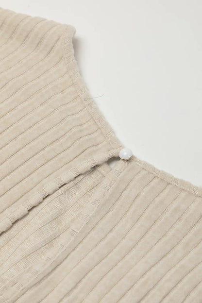 Ribbed Knit Wide Leg Jumpsuit -