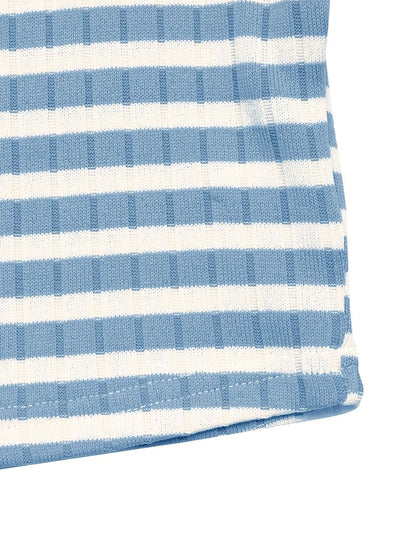 Striped Square Neck Top and Pants Lounge Set -