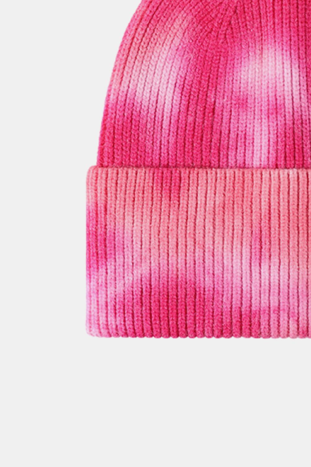 Tie-Dye Cuffed Rib-Knit Beanie Hat -