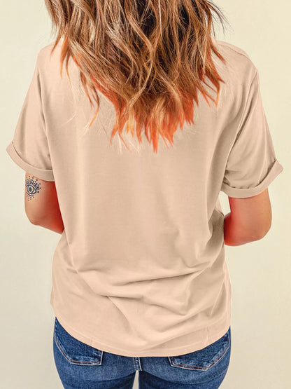 Bowknot Ghost Pumpkin Graphic T-Shirt -