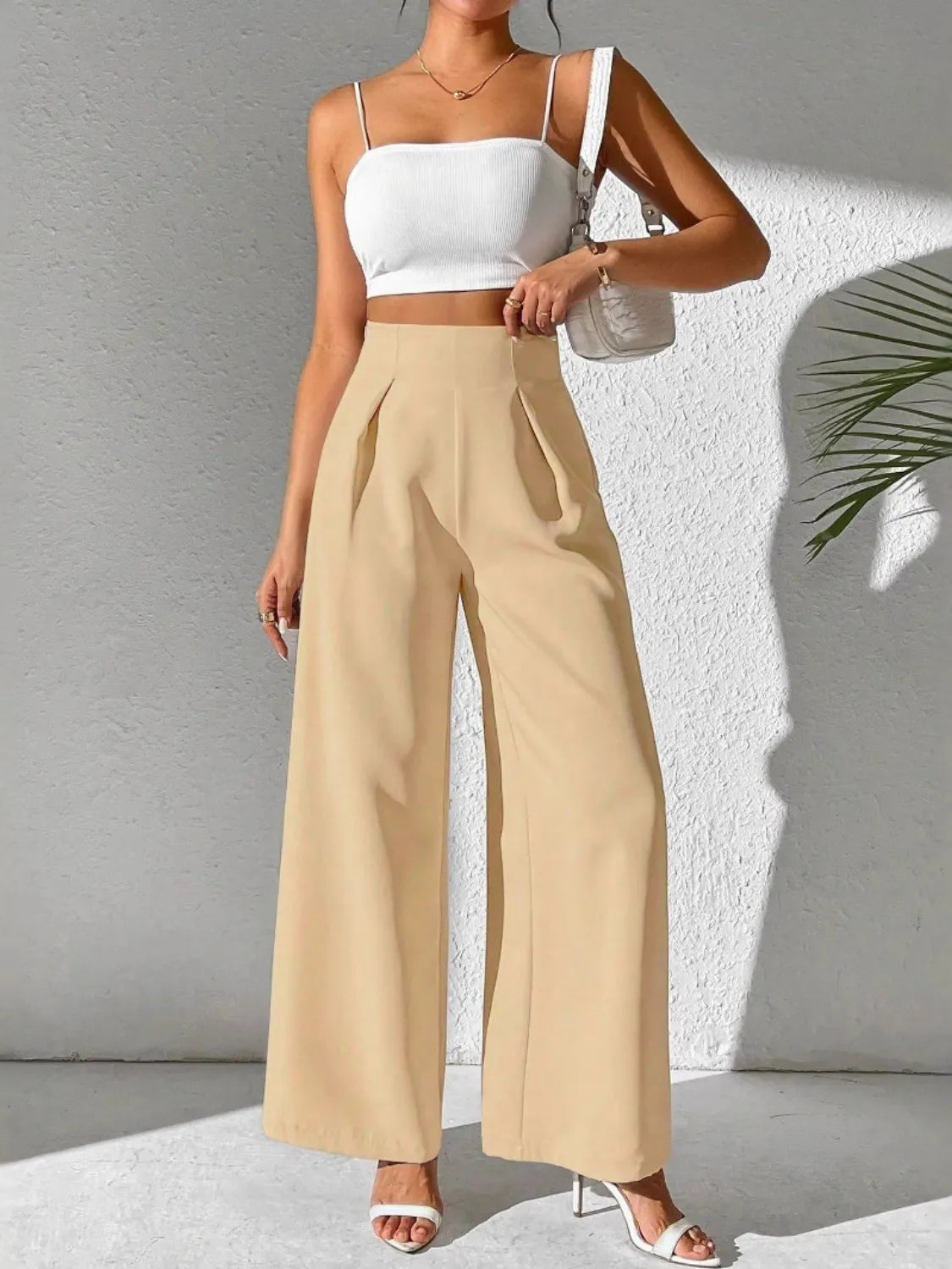 Wide Leg High Waist Pants -