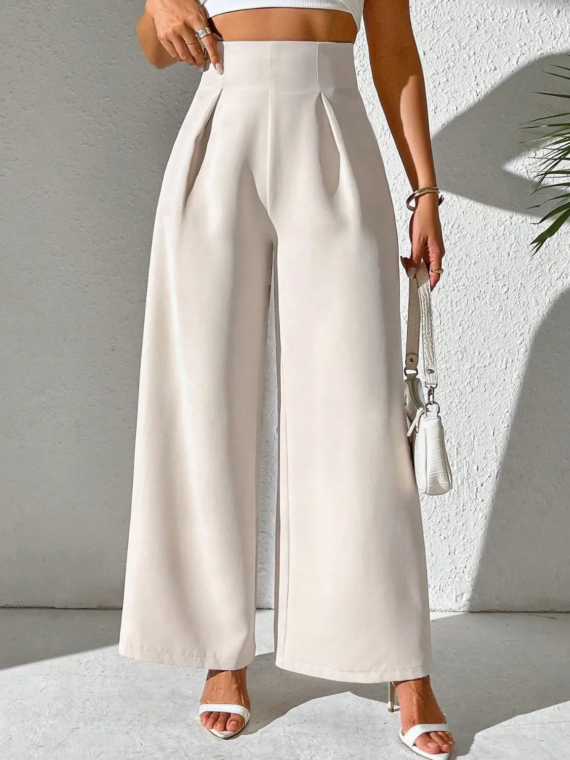 Wide Leg High Waist Pants -