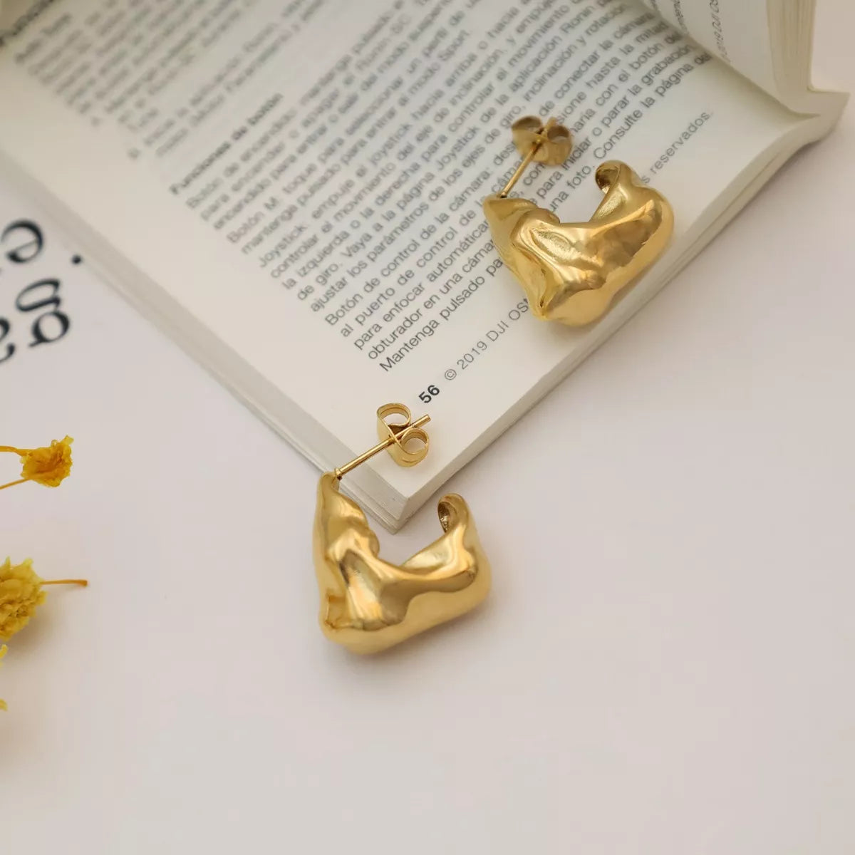 18K Gold-Plated Stud Earrings -