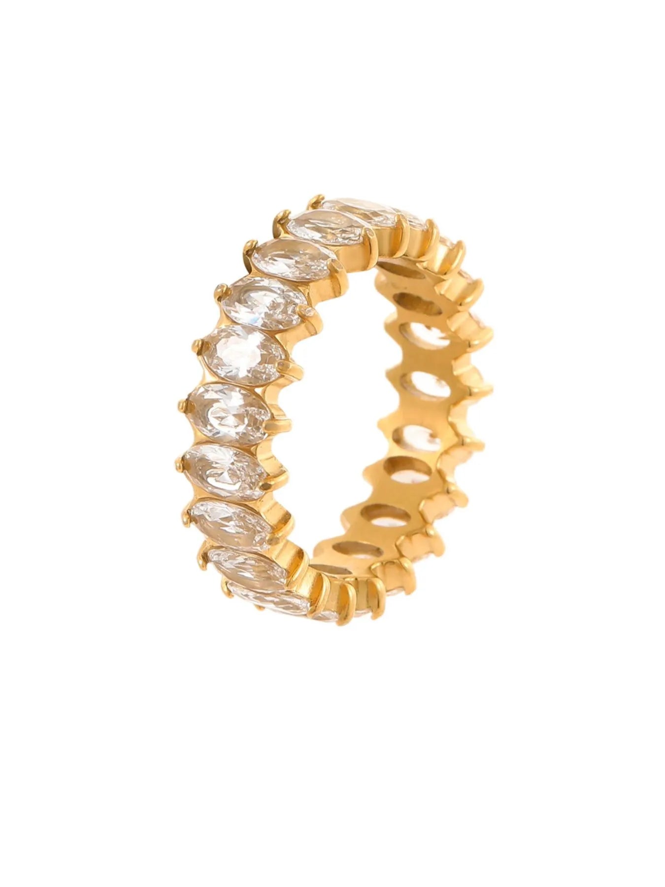 18K Gold-Plated Zircon Ring -