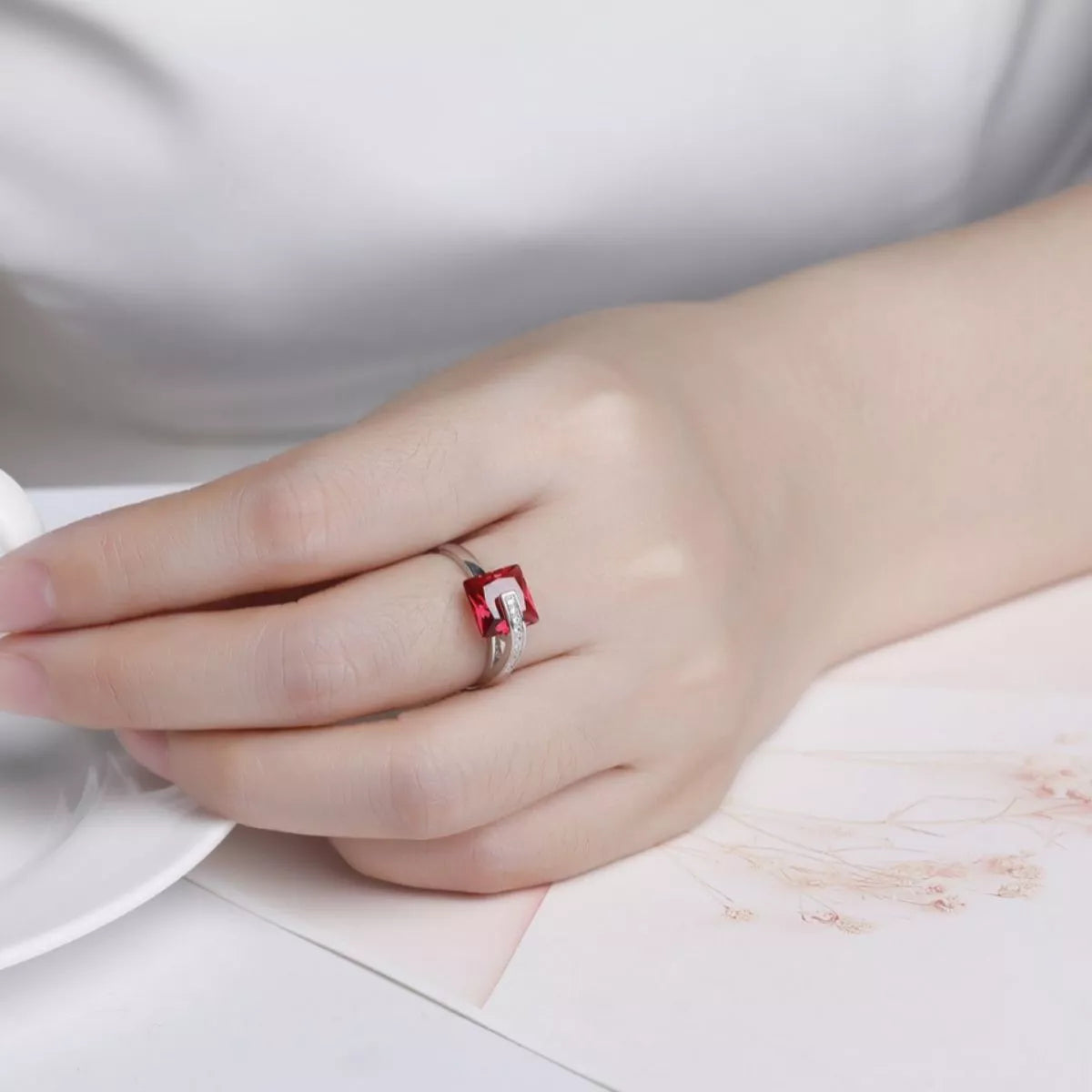 Sterling Silver Square Ring -