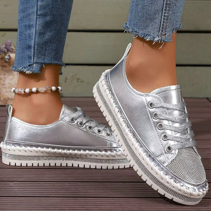 Round Toe Platform Sneakers -
