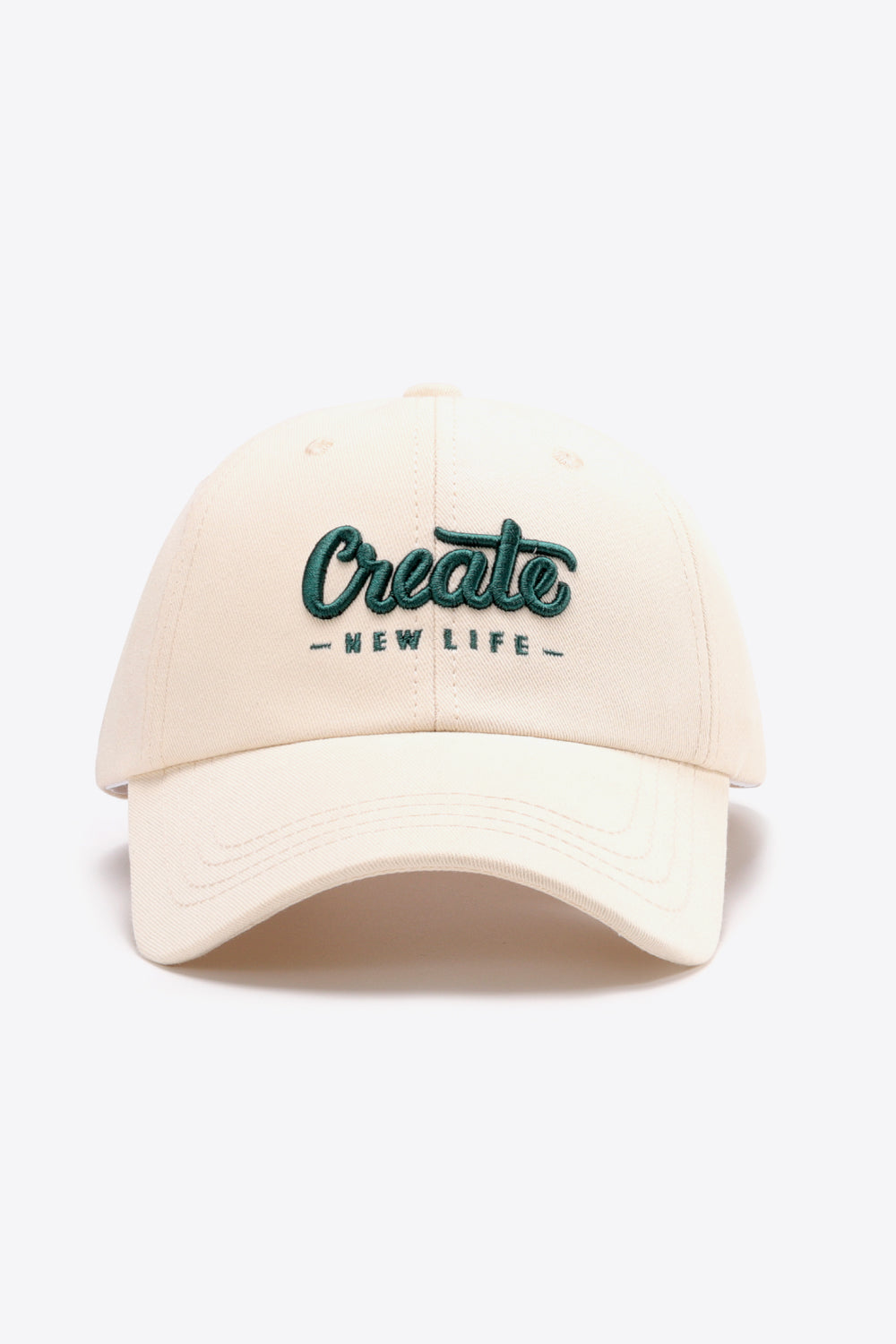 CREATE NEW LIFE Adjustable Cotton Baseball Cap - Ivory One Size