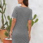 Cutout Striped Round Neck Short Sleeve Dress | AdoreStarr