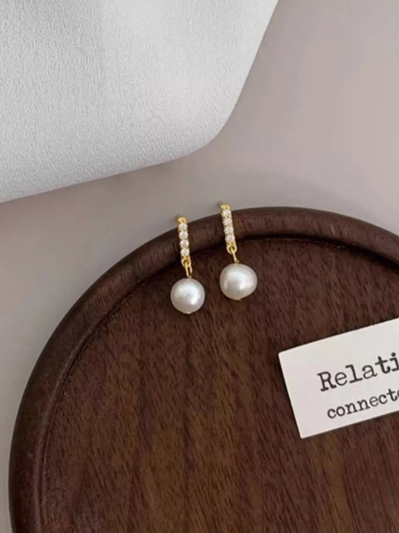 Pearl Drop Earrings - Gold One Size