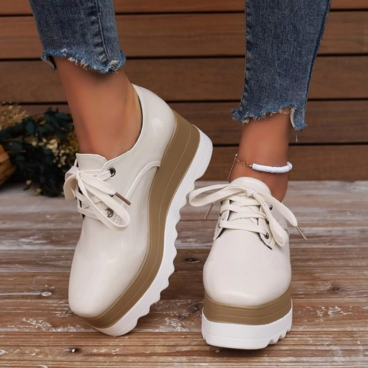 Lace Up Platform Sneakers -