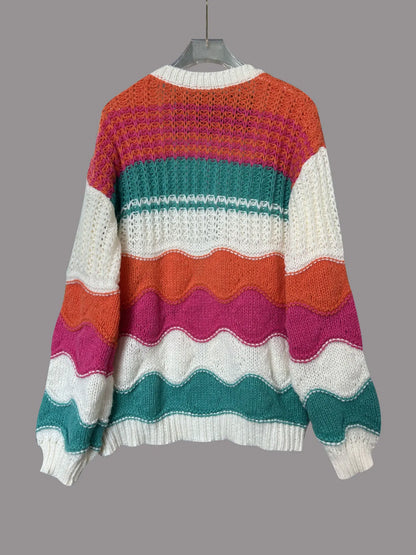 Color Block Open Front Cardigan - Deep Rose