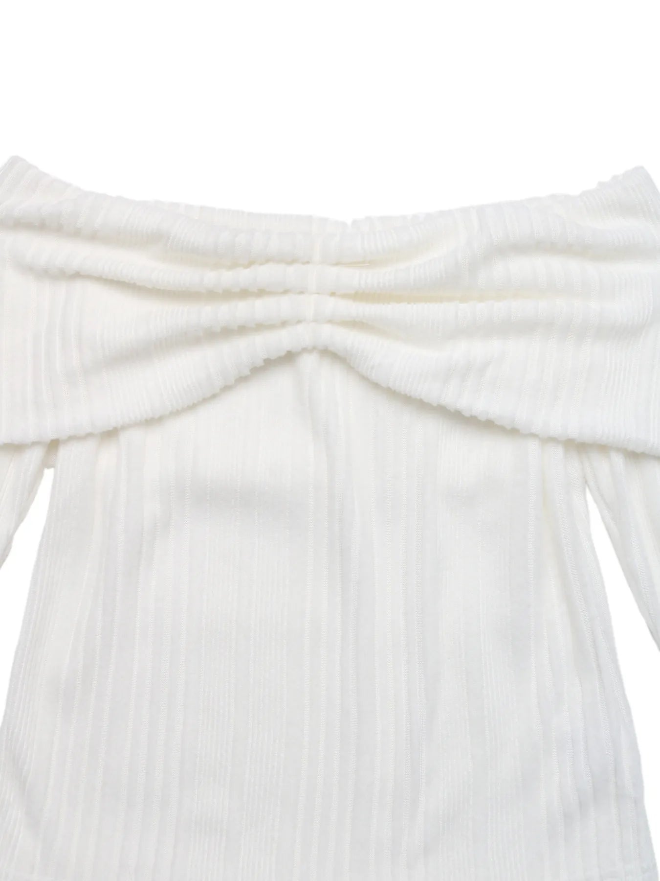 Off-Shoulder Ribbed Knit Top -