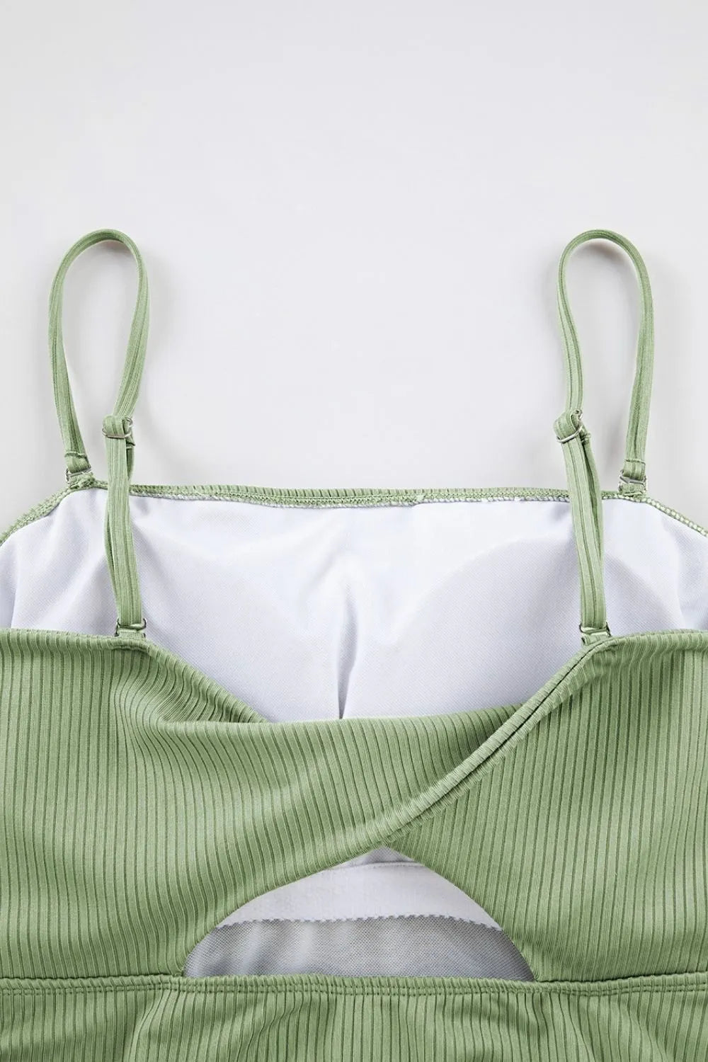 Ribbed Drawstring Sides Cutout One Piece Swimsuit -