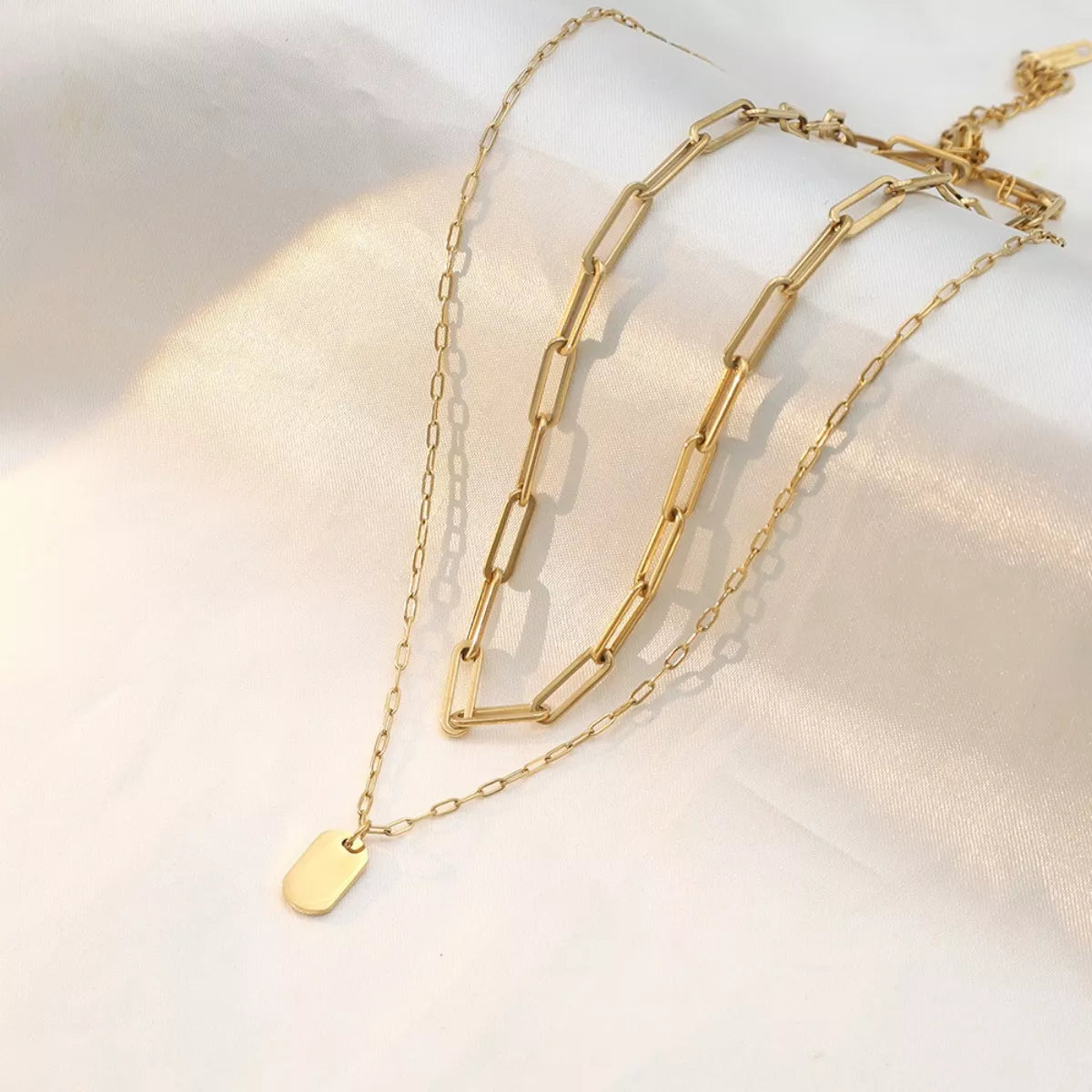 18K Gold-Plated Double Layered Necklace -