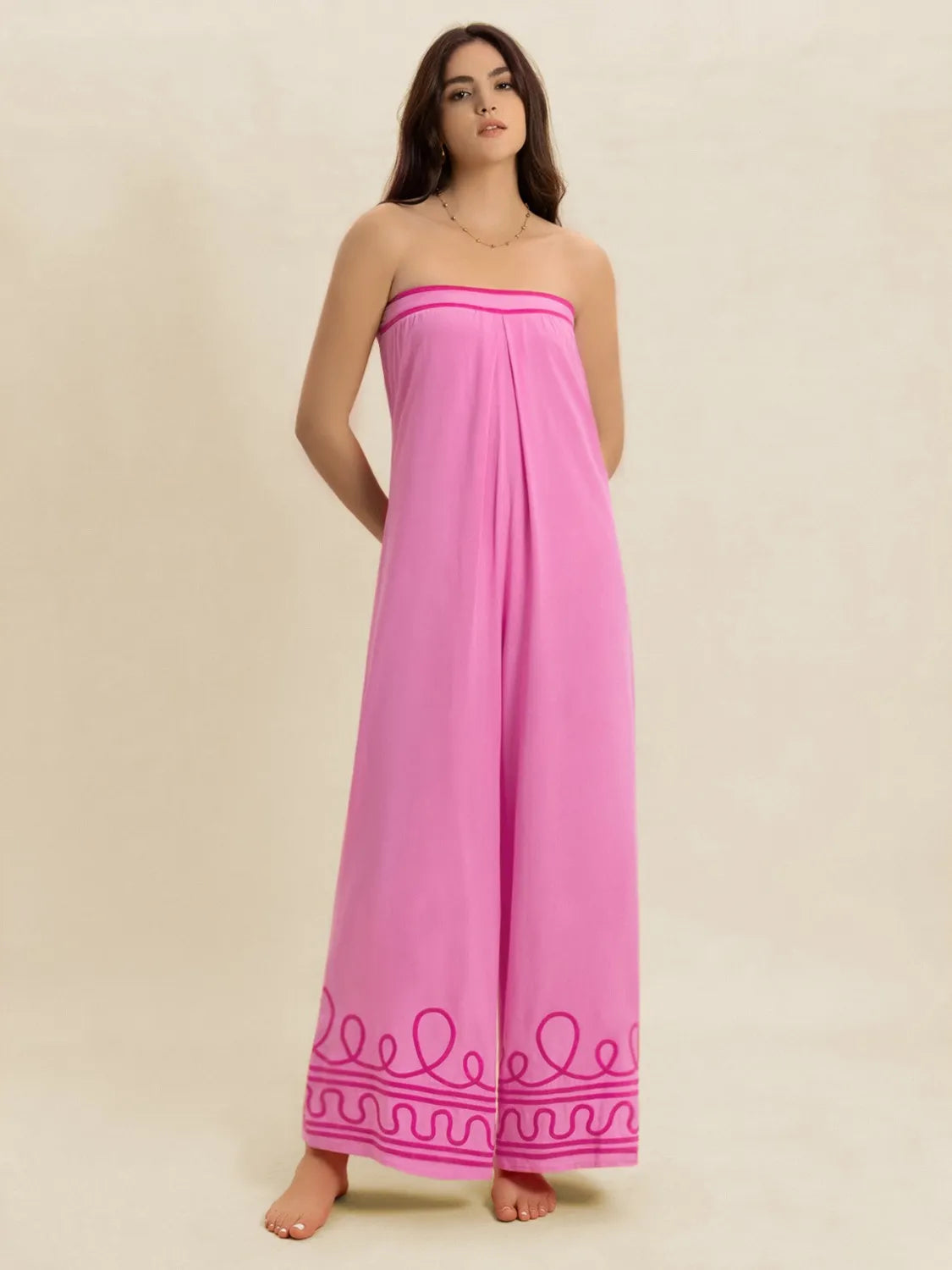 Wide Leg Tube Jumpsuit -