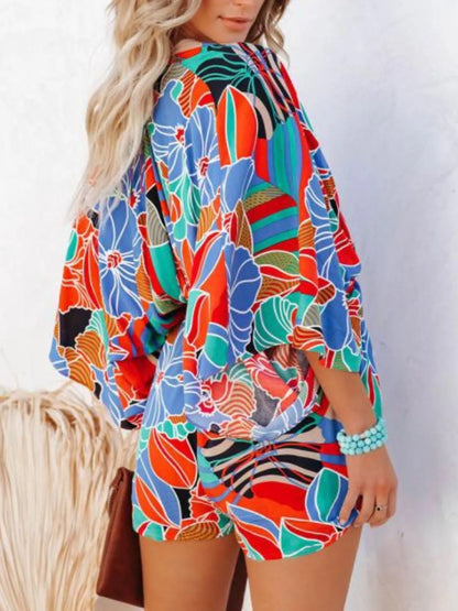 Oversized Tied Back Printed Romper -