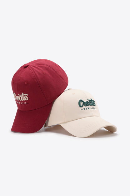 CREATE NEW LIFE Adjustable Cotton Baseball Cap -
