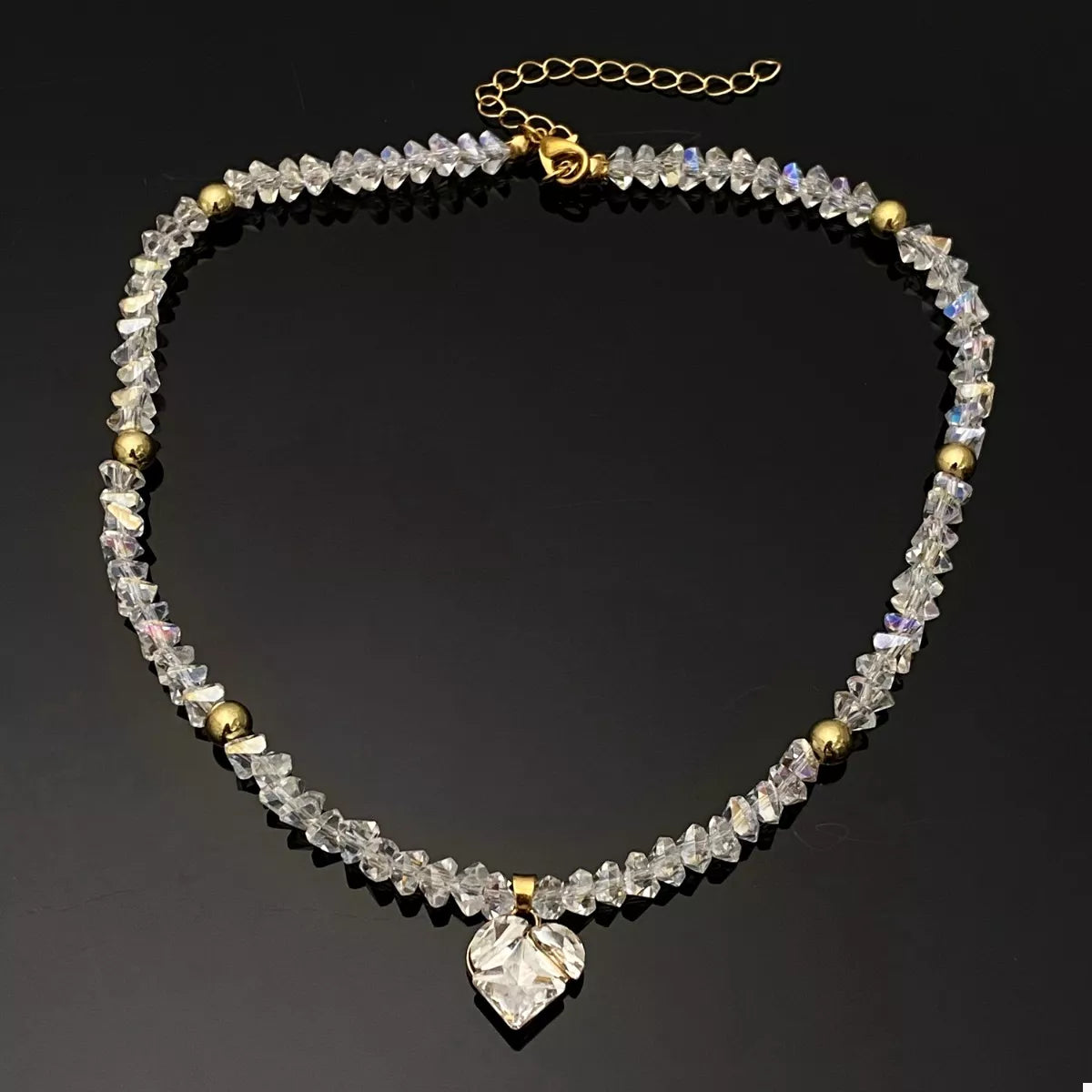 Pearl & Heart Pendant Necklace -