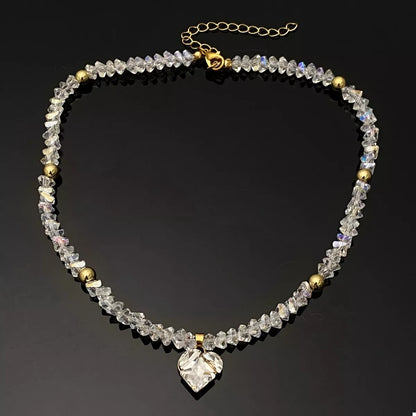 Pearl & Heart Pendant Necklace -