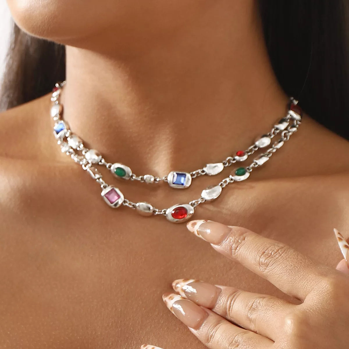 Vintage Multi-Gemstone Necklace -