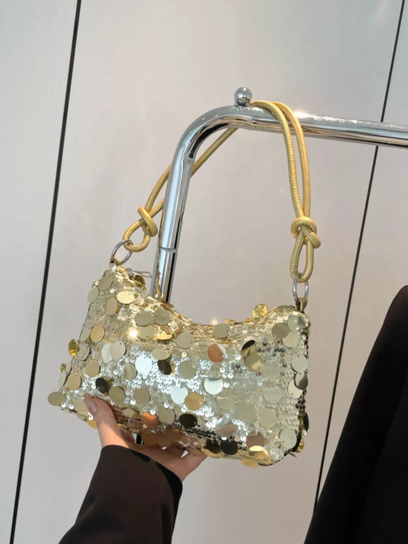 Sequin Embellished Shoulder Bag -