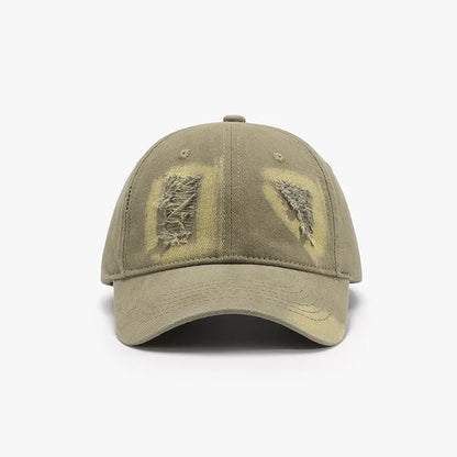 Distressed Cotton Baseball Cap - Sage One Size