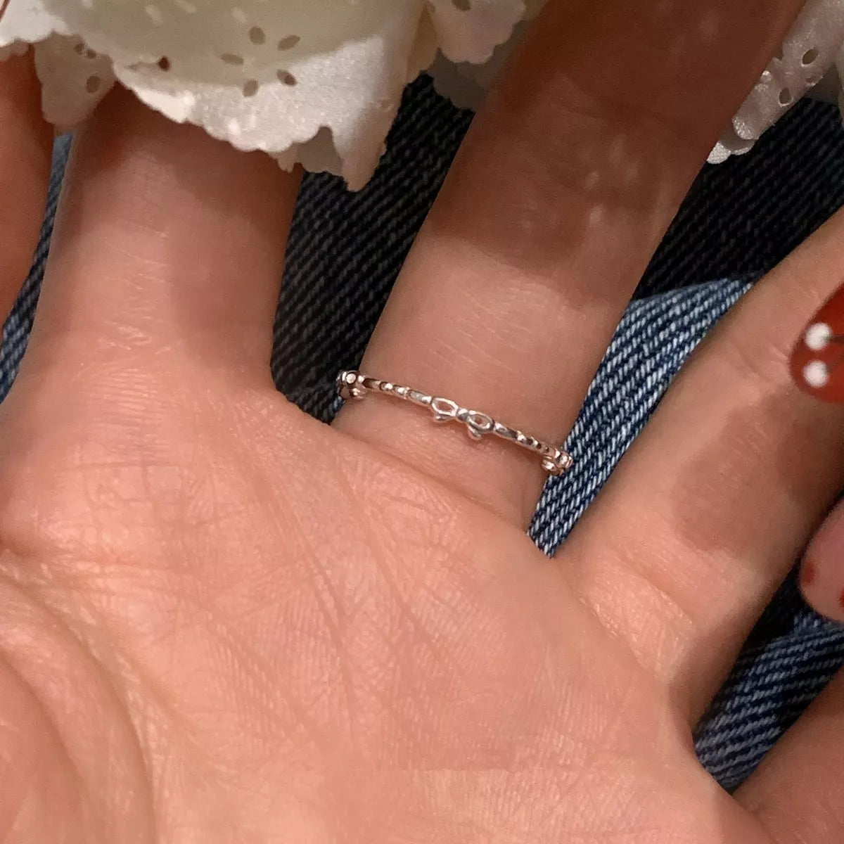 925 Sterling Silver Bow Open Ring -