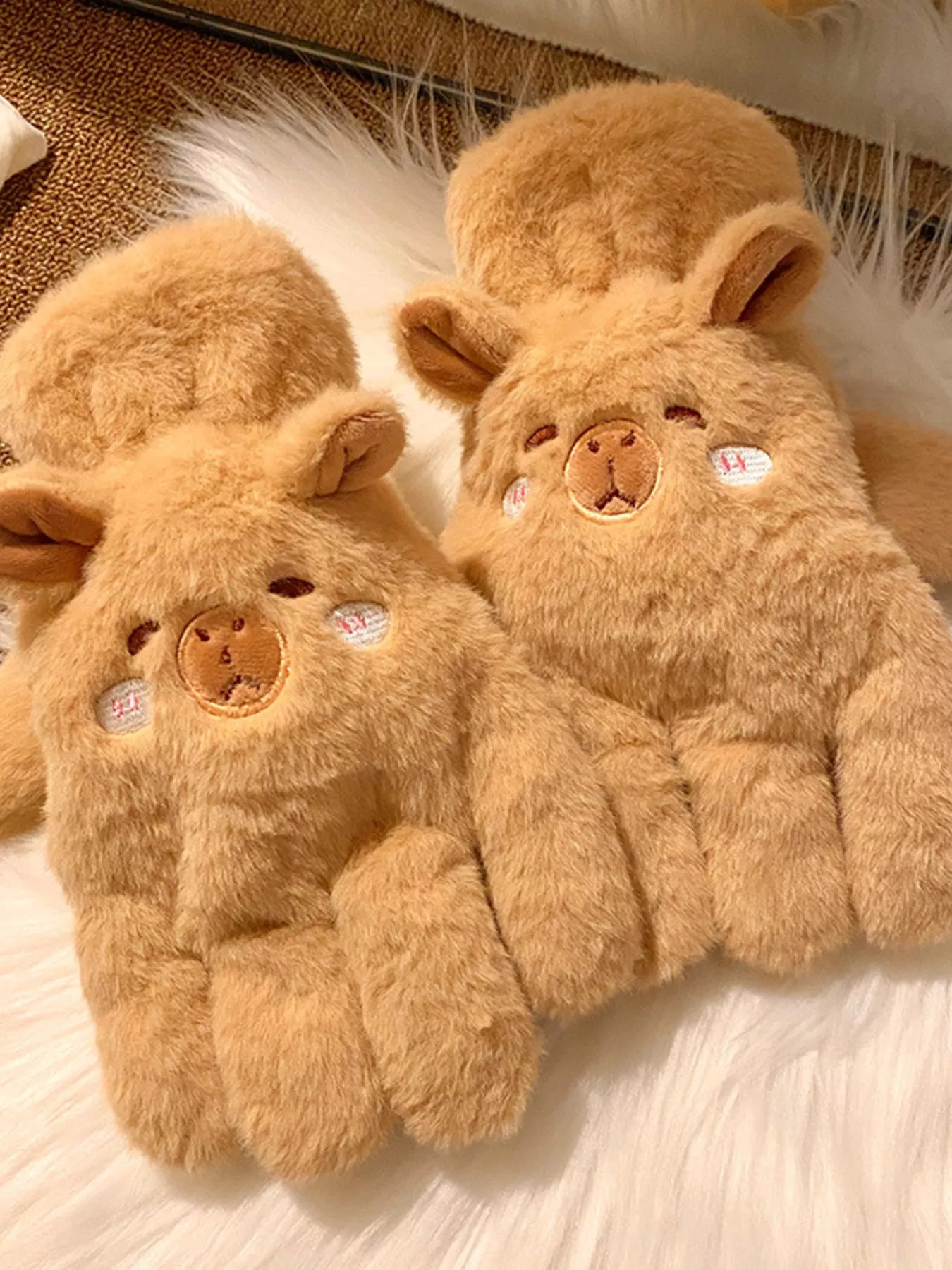 Cartoon Animal Plush Gloves -