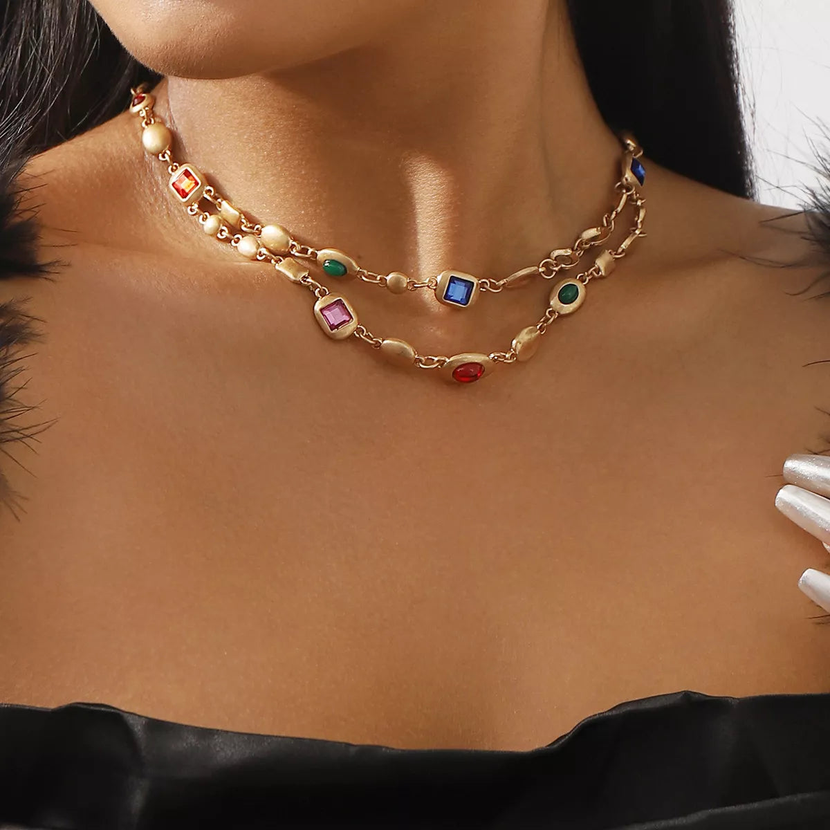 Vintage Multi-Gemstone Necklace -