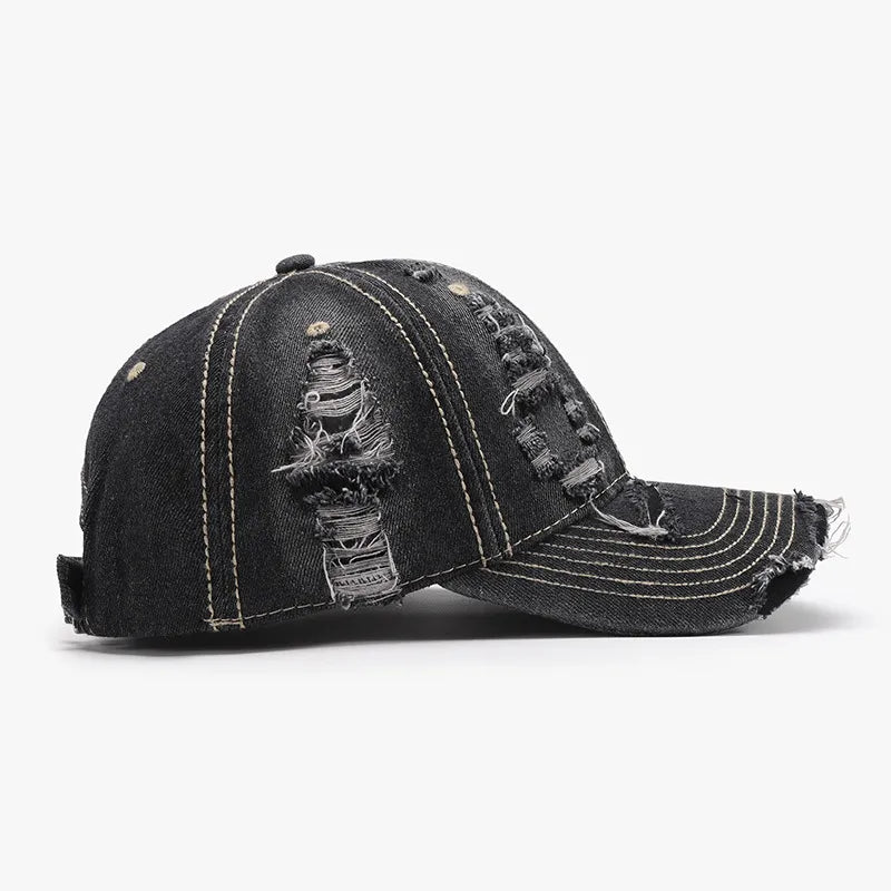 Distressed Adjustable Cotton Baseball Cap -