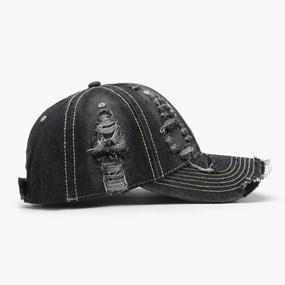 Distressed Adjustable Cotton Baseball Cap -