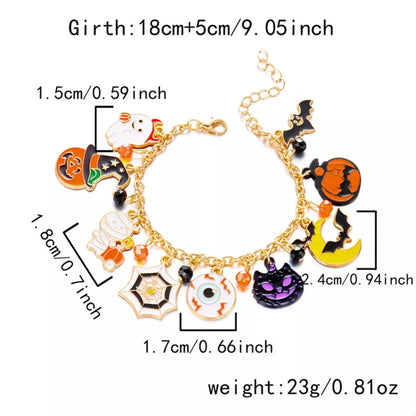 18K Gold-Plated Halloween Charm Bracelet -