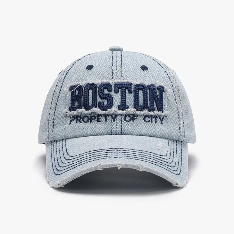 Letter Adjustable Cotton Baseball Cap - Light One Size