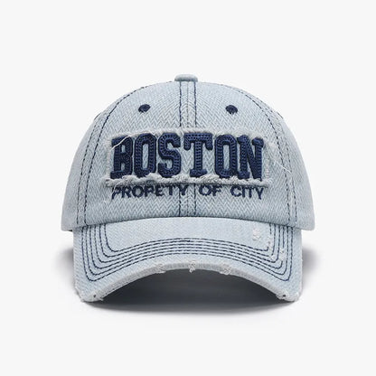 Letter Adjustable Cotton Baseball Cap - Light One Size