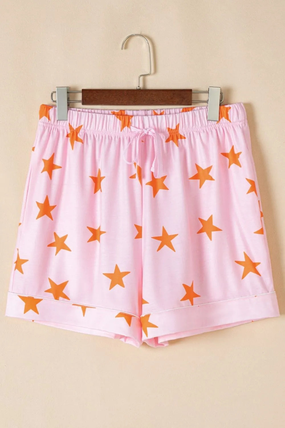 Star Print Short Sleeve Shirt and Shorts Set -