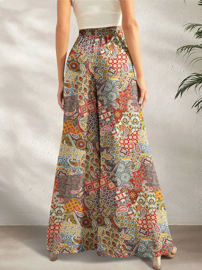 Printed Wide Leg Pants -